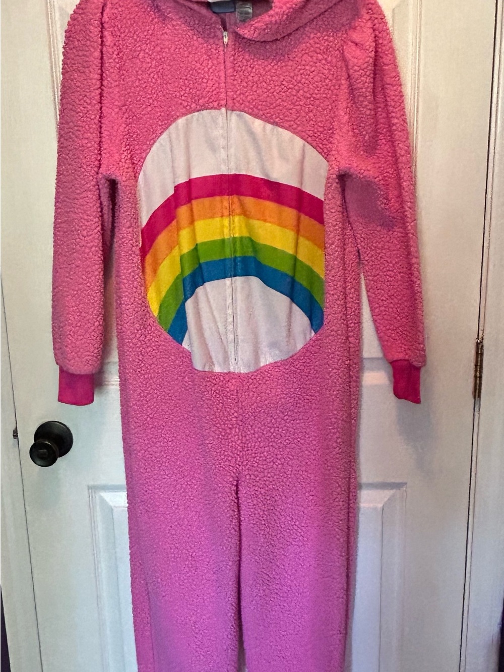 M Adult women’s pink Care Bears costume onesie full body suit pajamas